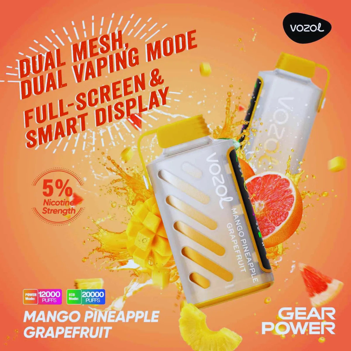 Vozol Gear Power 20000 Puffs Disposable Vape In Dubai