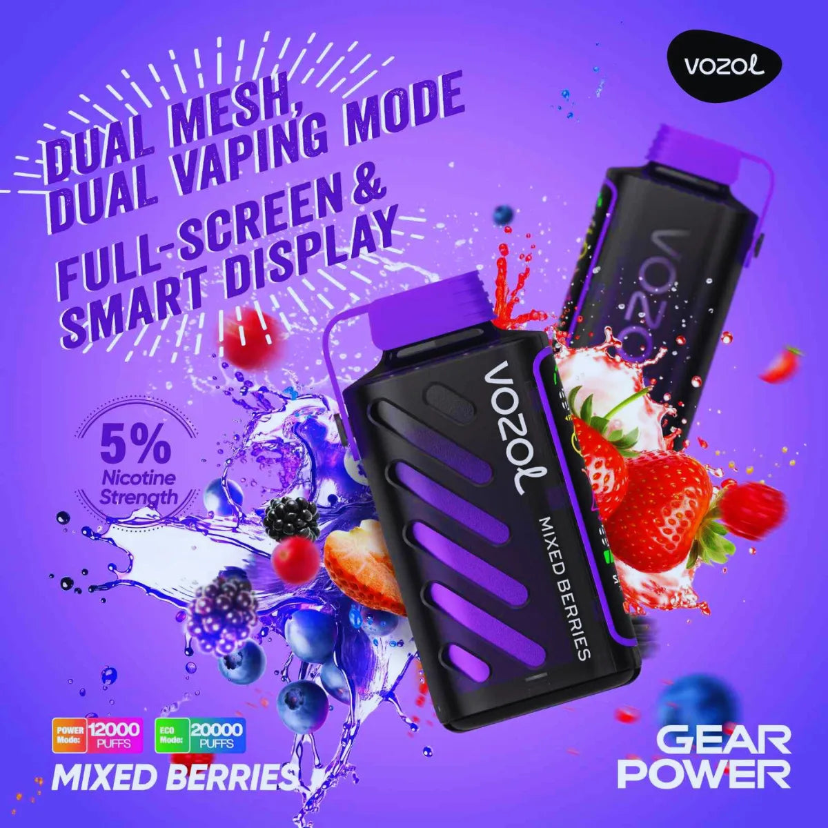 Vozol Gear Power 20000 Puffs Disposable Vape In Dubai