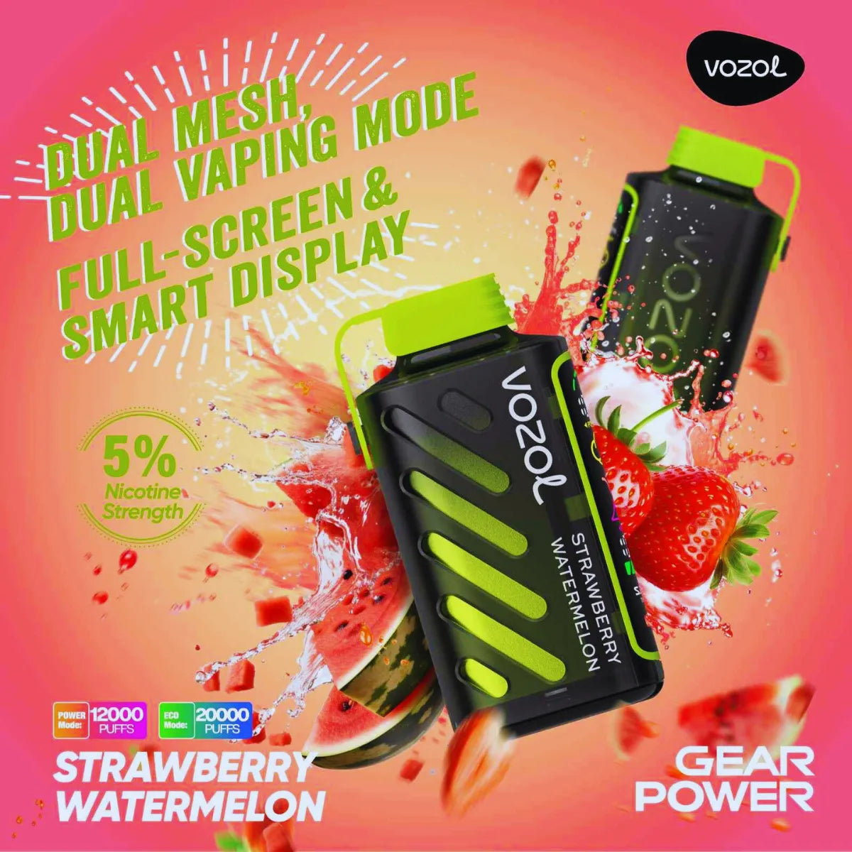 Vozol Gear Power 20000 Puffs Disposable Vape In Dubai
