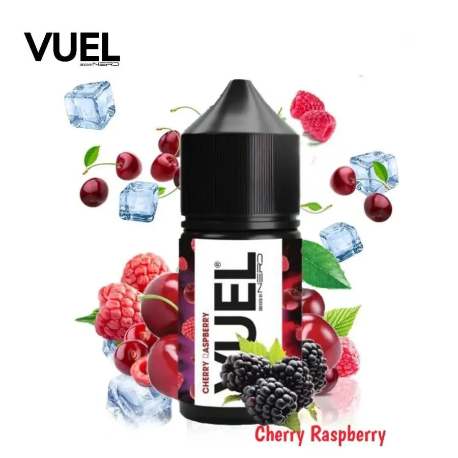 Cherry Raspberry  - VUEL Nerd Salt-Nic 30ml E-juice Created by Fraxlabs Nerd In Dubai, UAE 