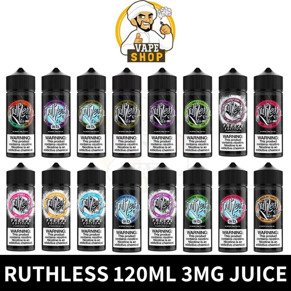 Ruthless E-juice 120ML 3mg All Flavors