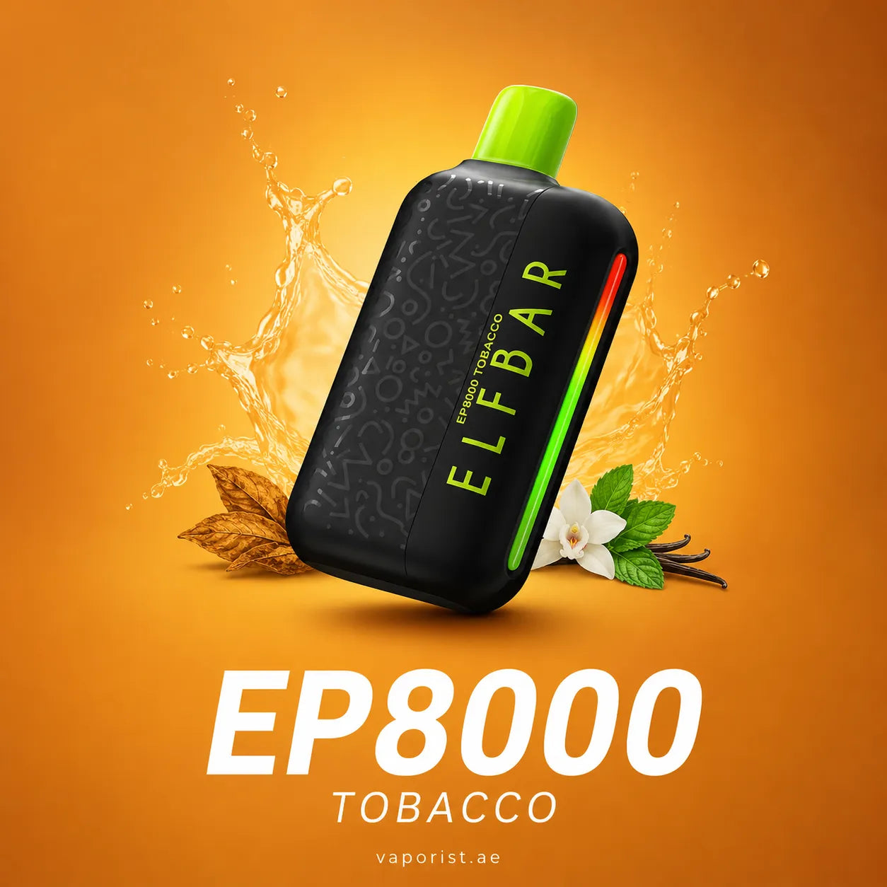  black vape device labeled ELF BAR and EP8000 TOBACCO 