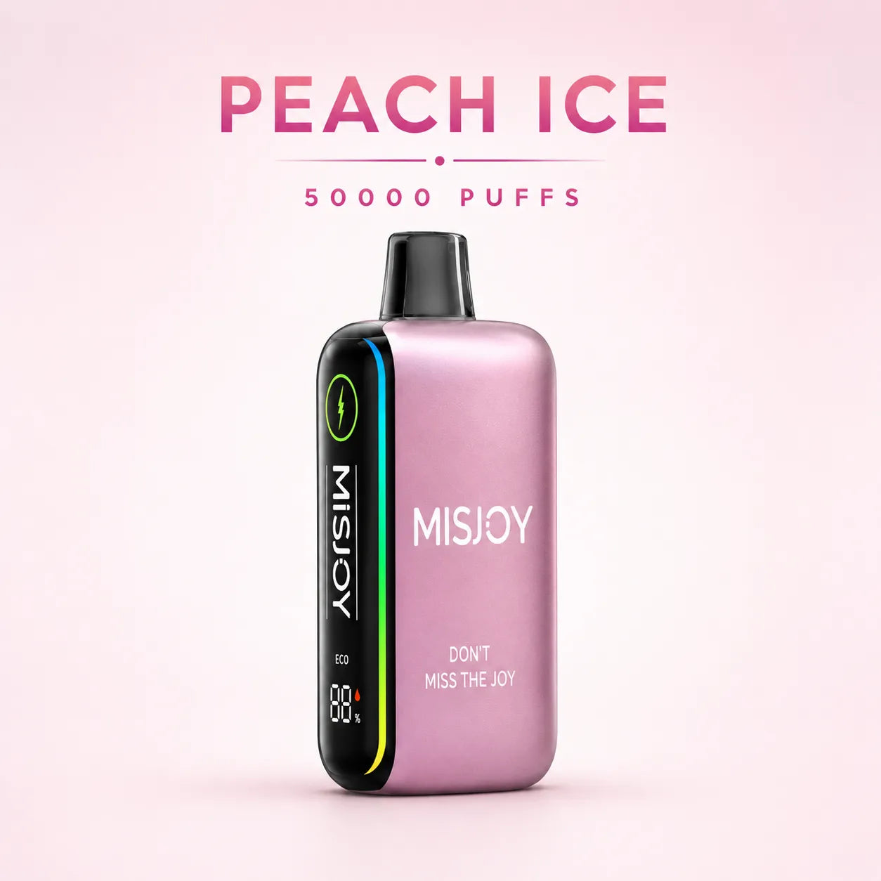 MISJOY Beta 50000 Puffs Peach Ice disposable vape with cooling peach flavour