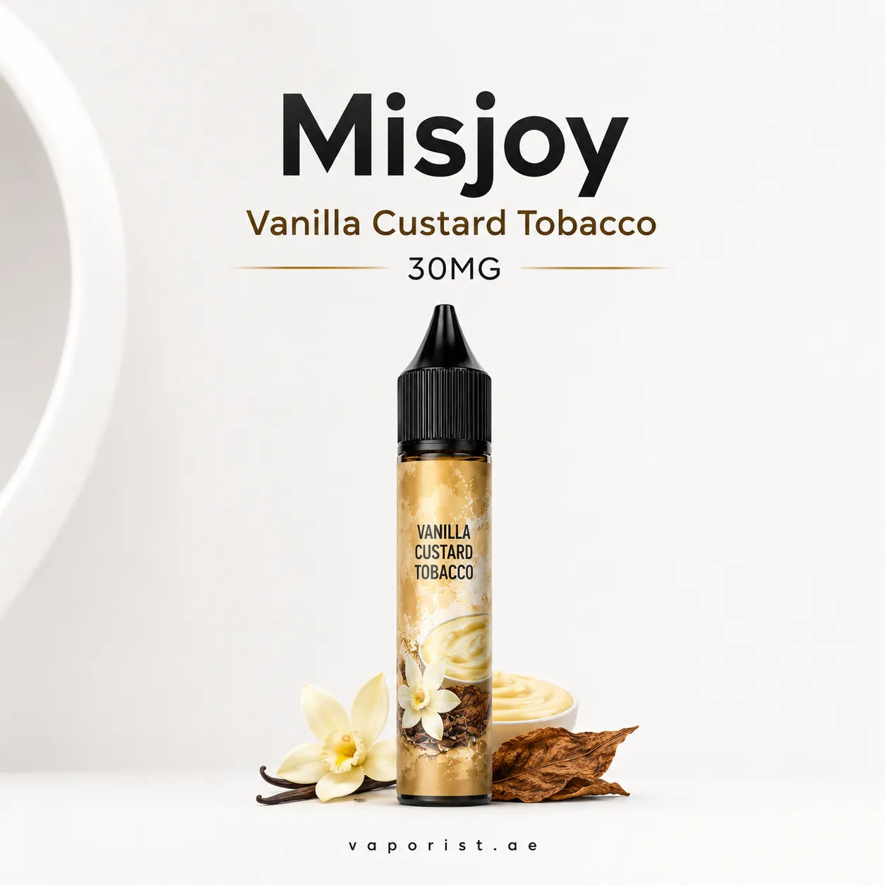 MISJOY Premium Salt Nicotine 30mg Vanilla Custard Tobacco 30ml e-liquid