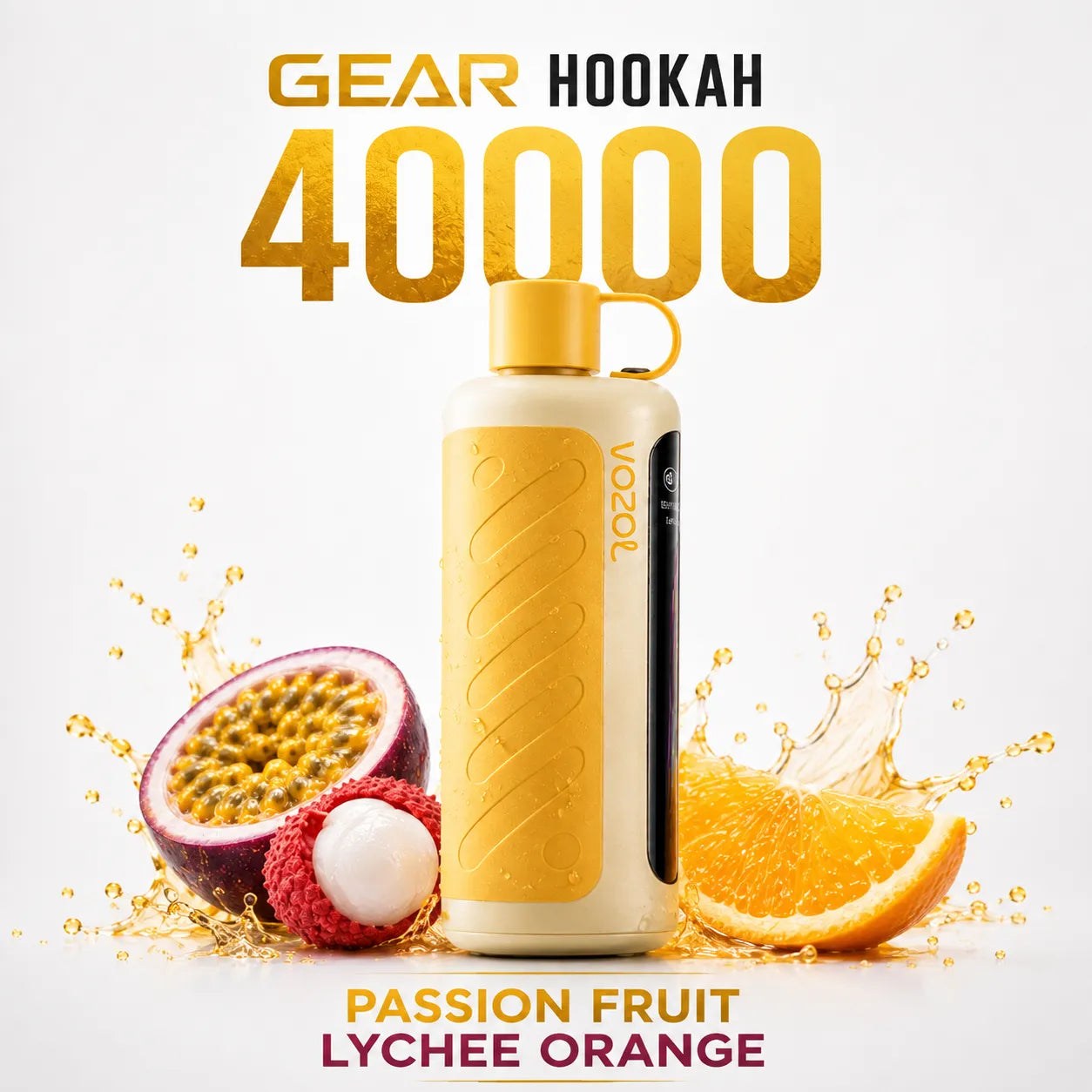 VOZOL Gear Hookah 40000 Puffs Passion Fruit Lychee Orange disposable vape